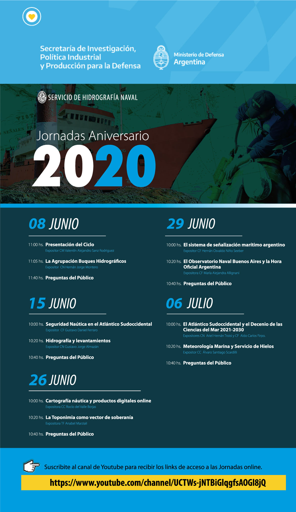 Cronograma de las Jornadas Aniversario 2020