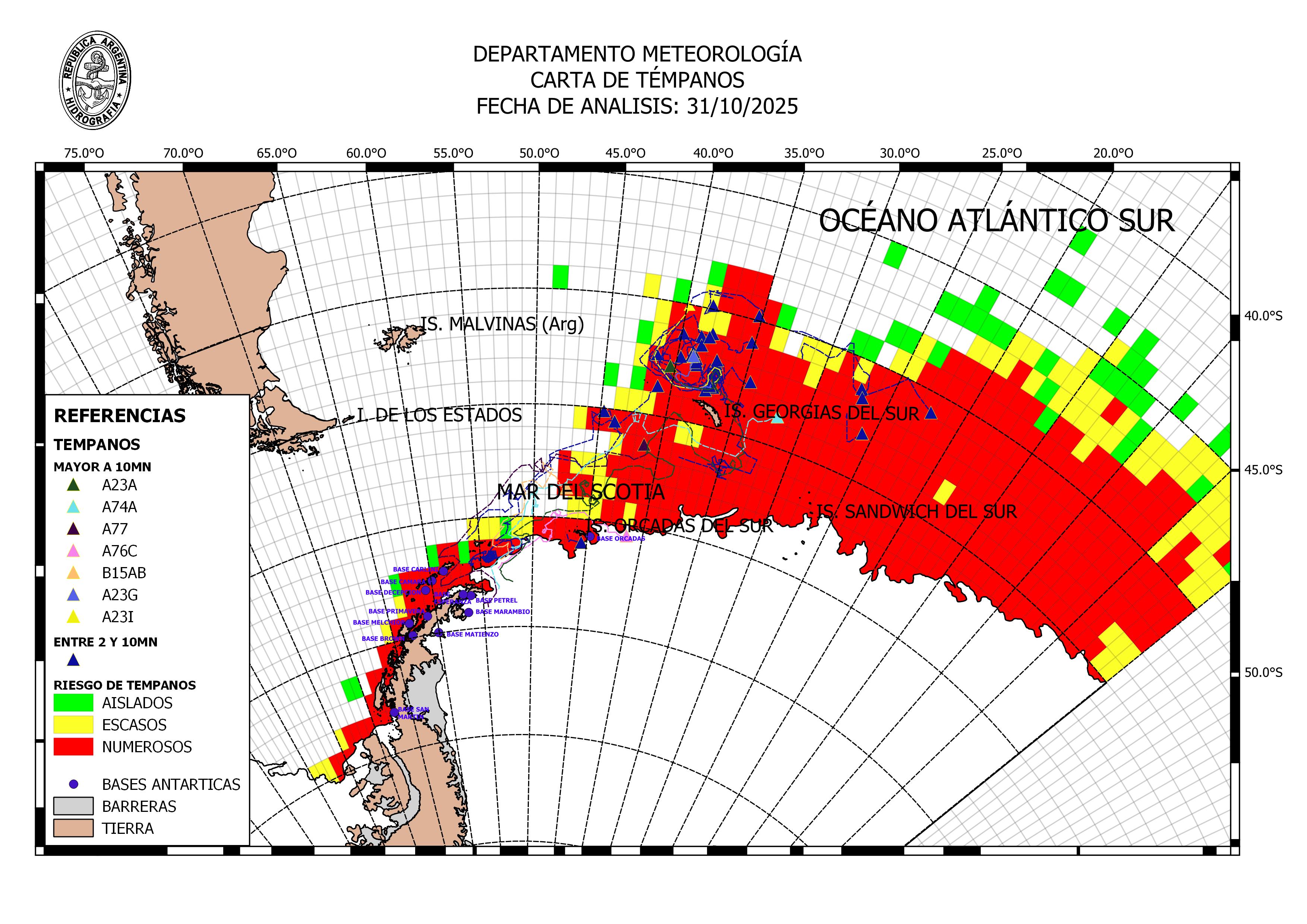 Densidad de témpanos