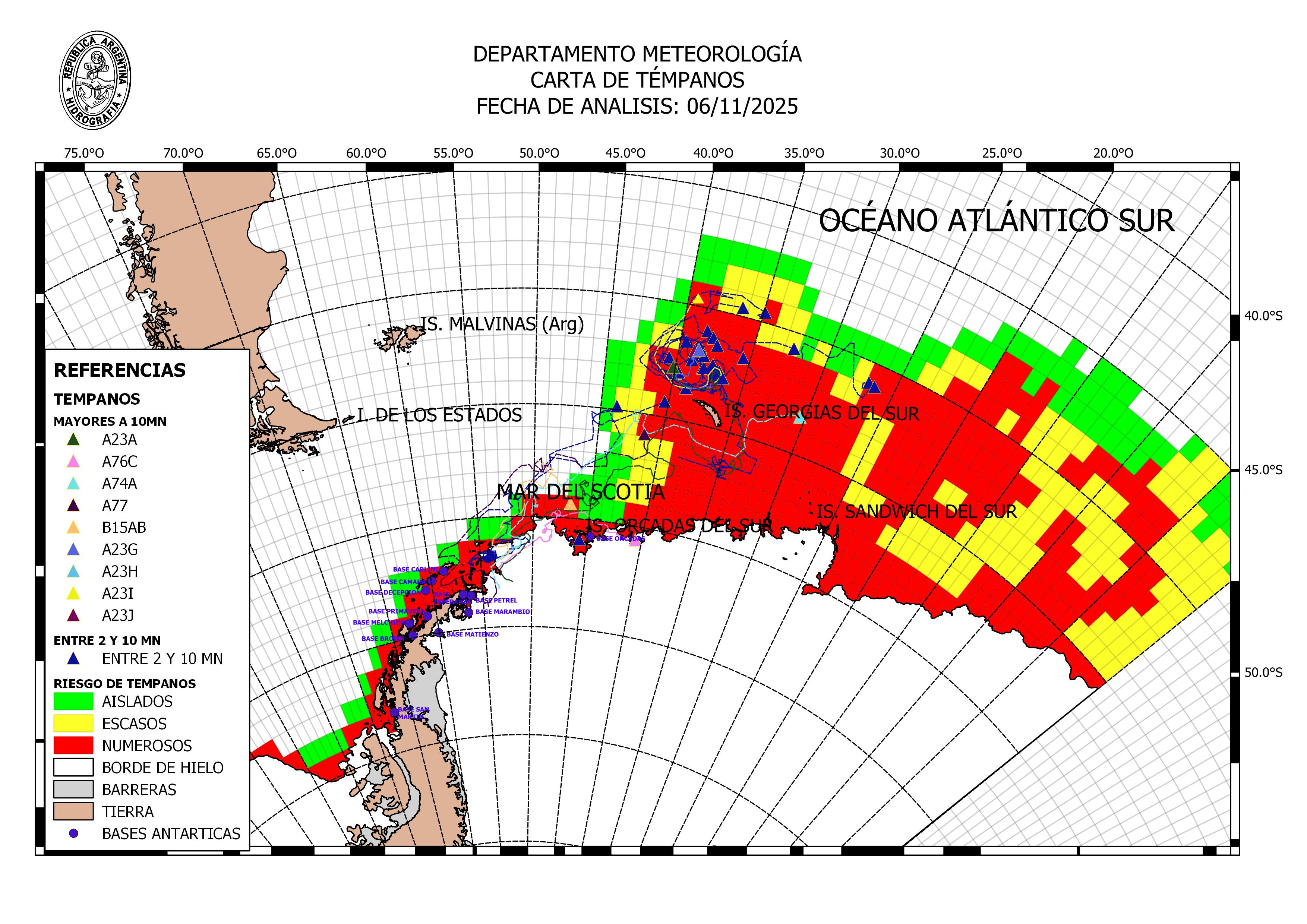 Densidad de témpanos