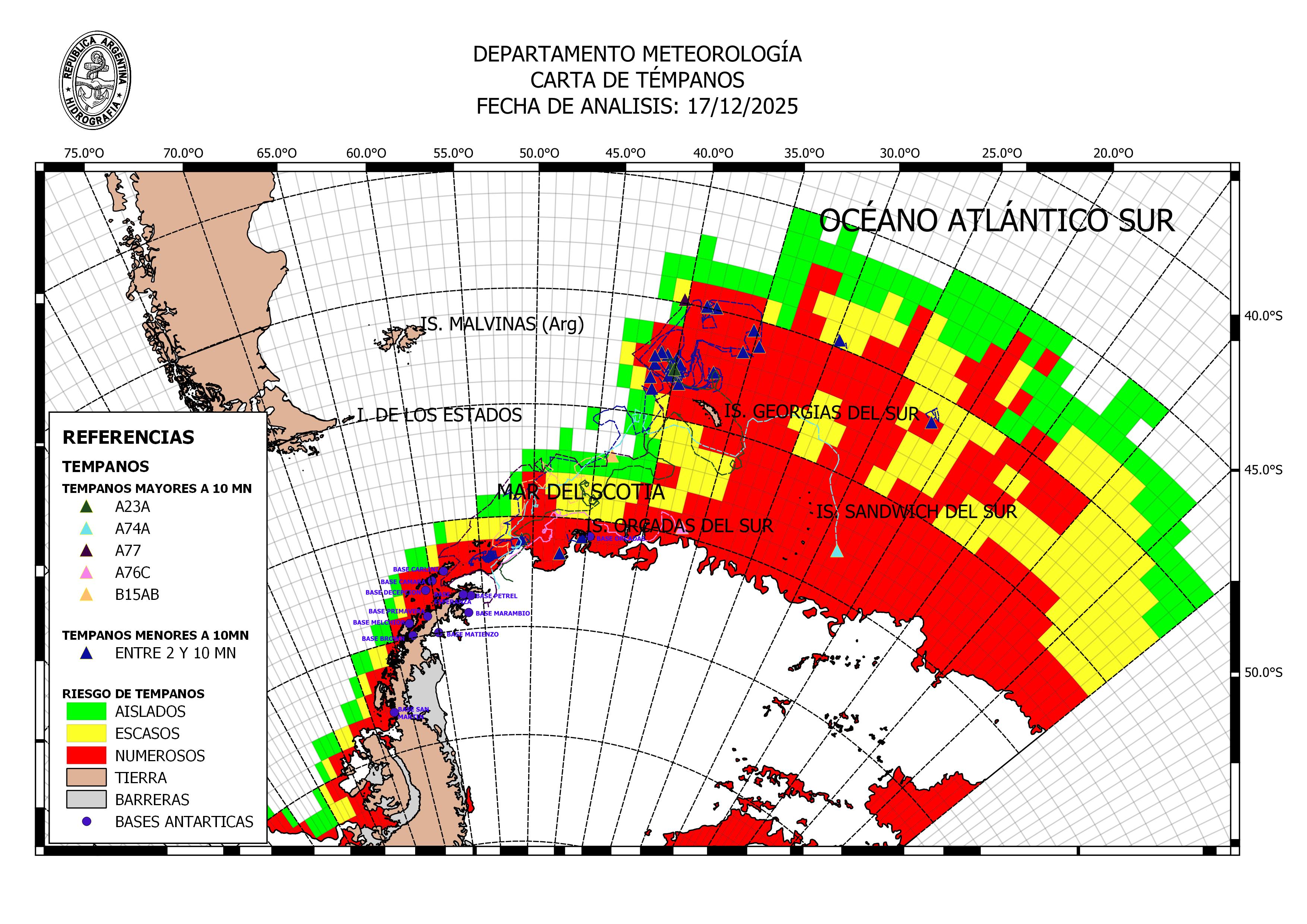 Densidad de témpanos