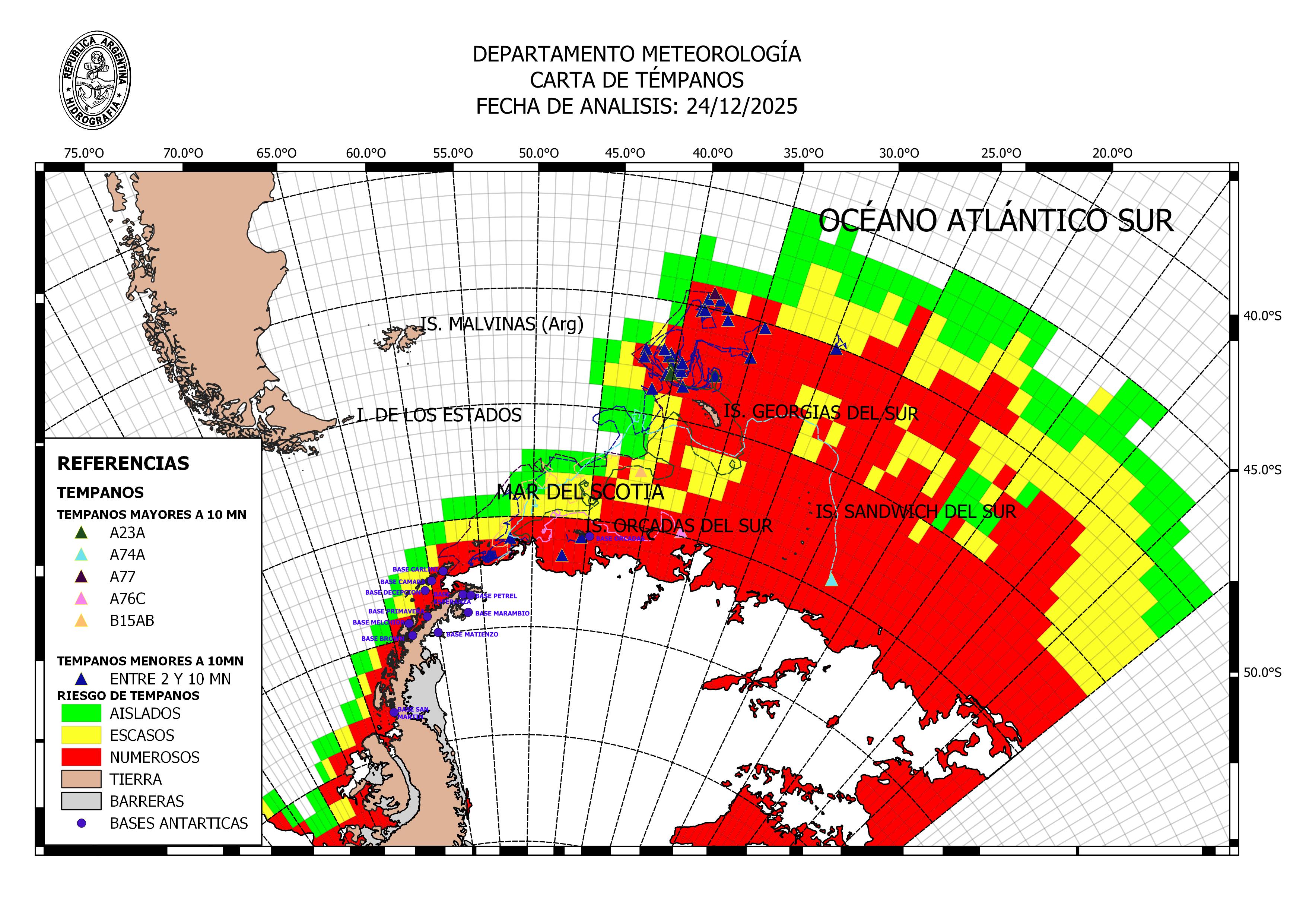Densidad de témpanos