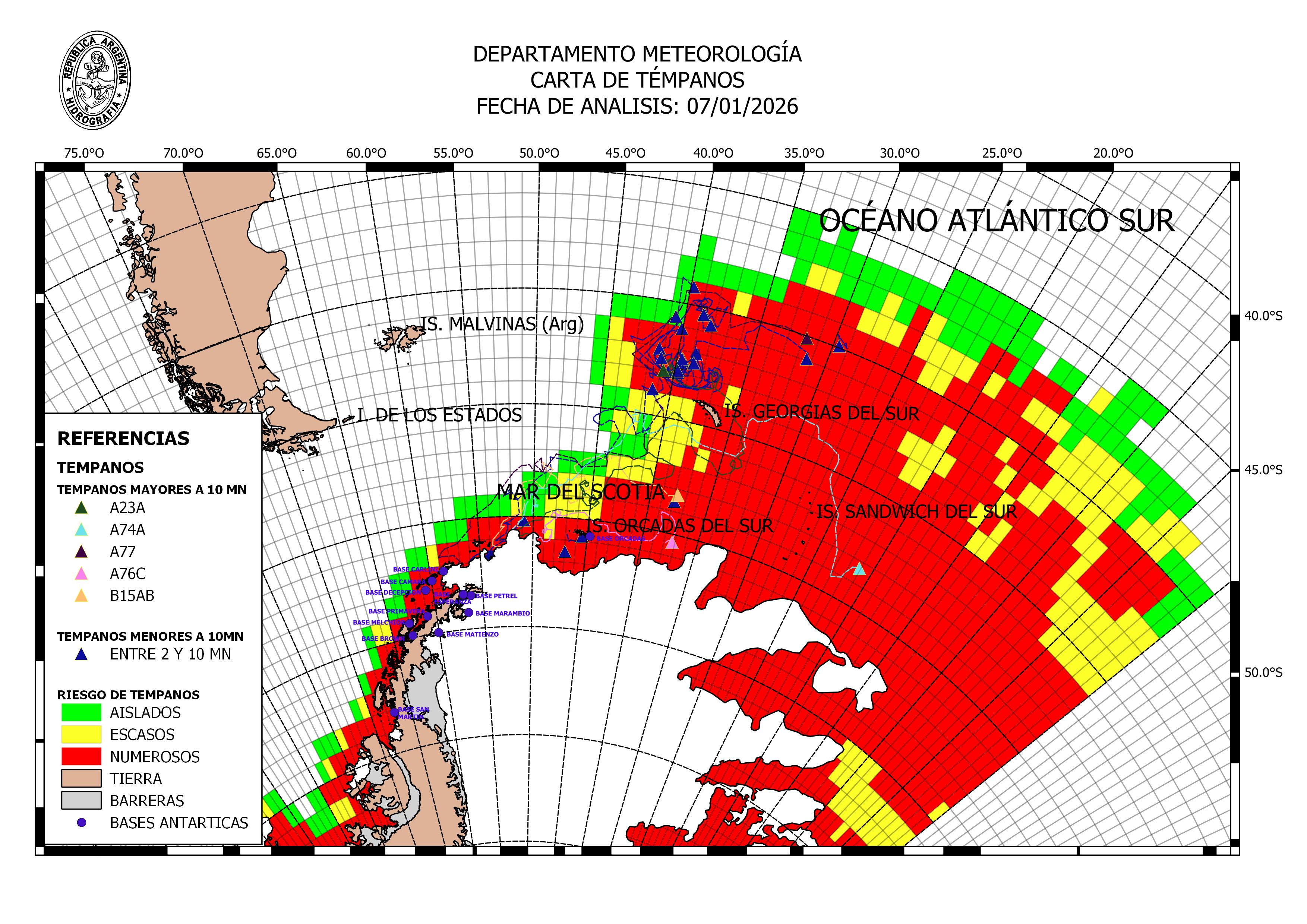 Densidad de témpanos