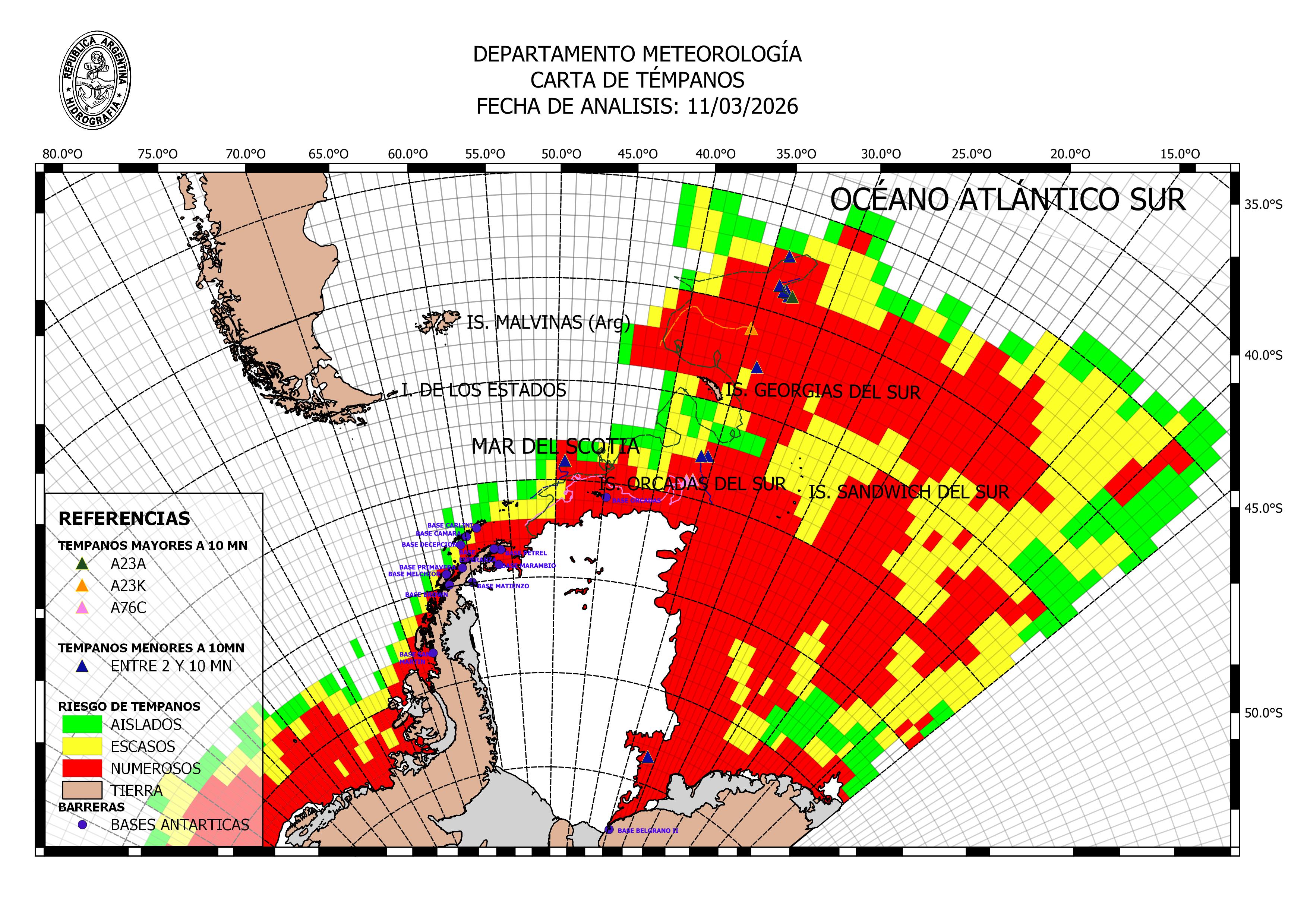Densidad de témpanos