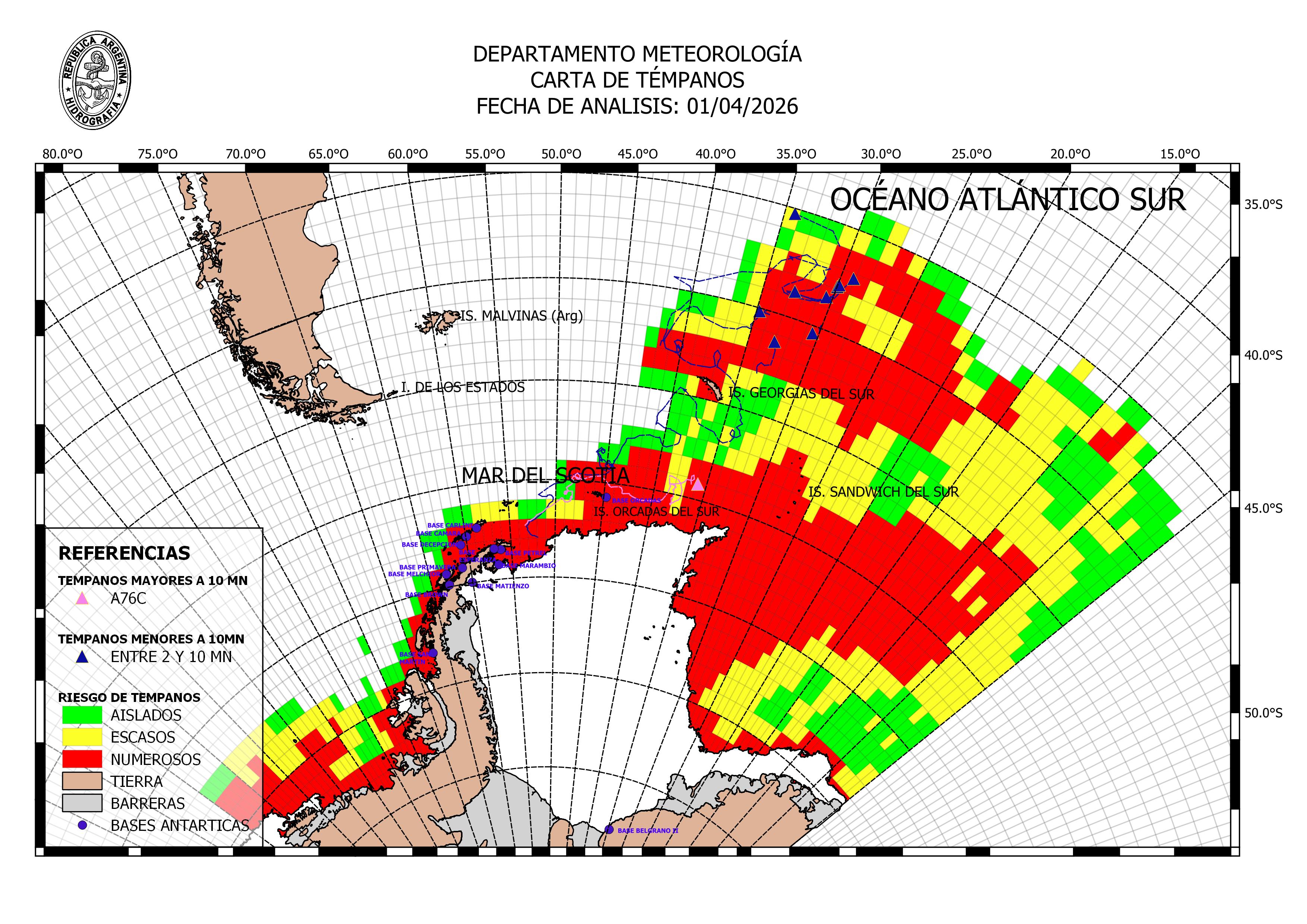 Densidad de témpanos