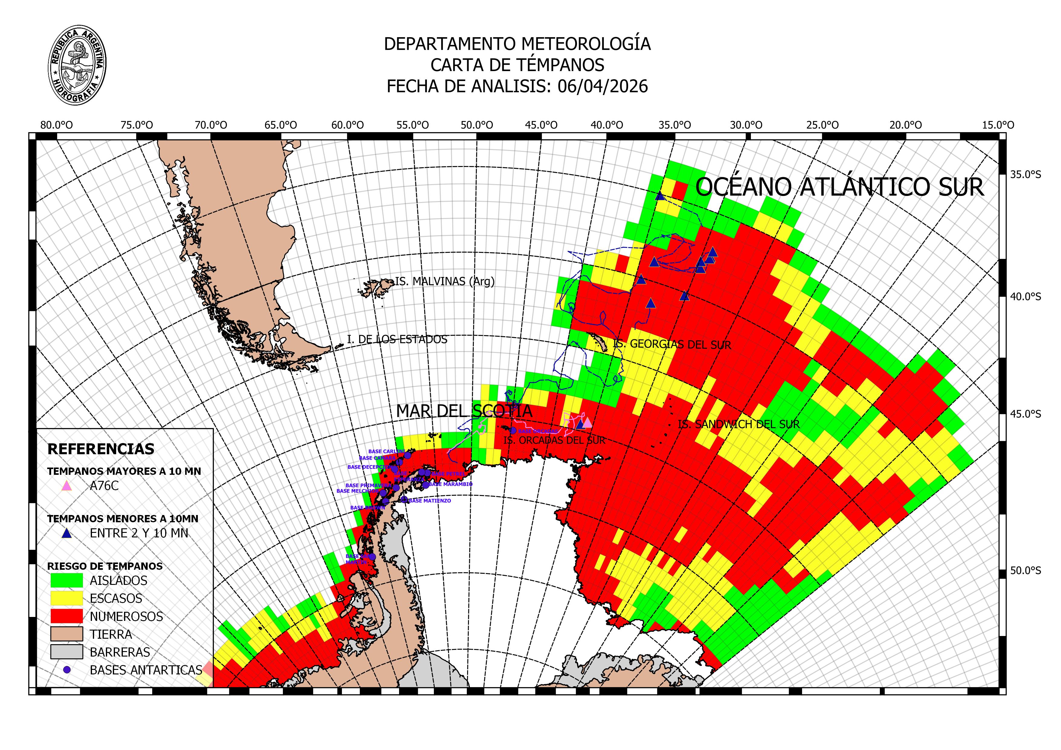 Densidad de témpanos