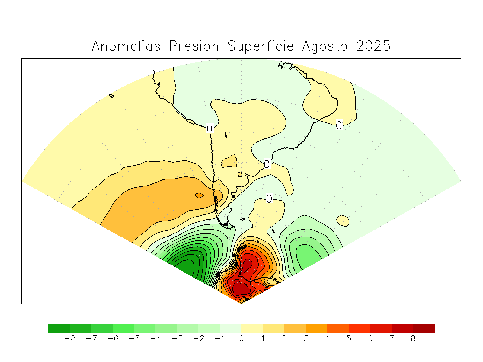 Anomalia para el mes de AGO