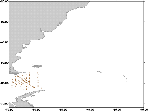 Distribución gráfica estaciones FQ- País: Chile