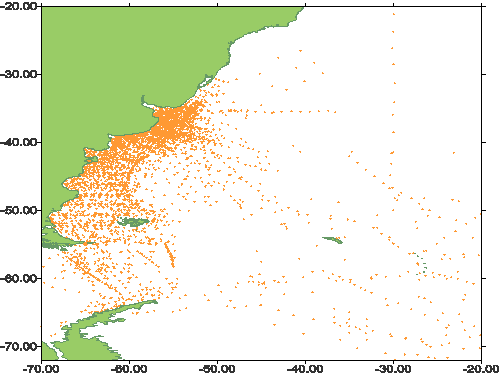 Mapa Distribución Observaciones FQ Campañas Nacionales