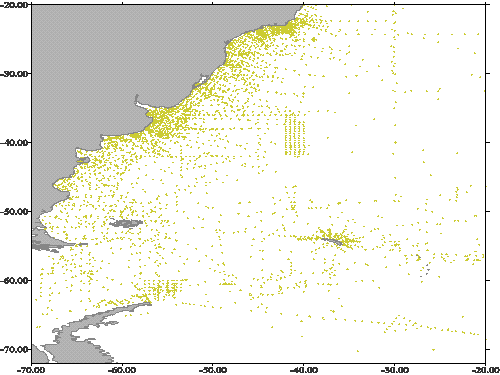 Mapa Distribución Observaciones FQ Octubre - Noviembre - Diciembre